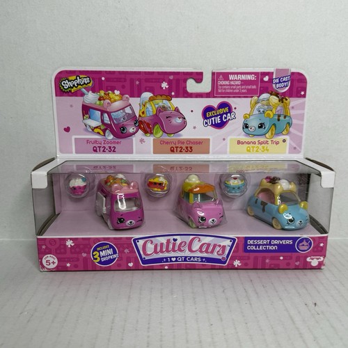 Shopkins Cutie Cars Serie 2 Dessert Drivers Collection QT2-32,33,34 Druckguss Neu
