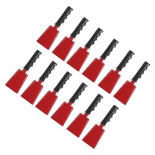 12PCS 9" Cow Bell Cowbells Bulk Loud Noise Makers Metal Cow with Handle Red