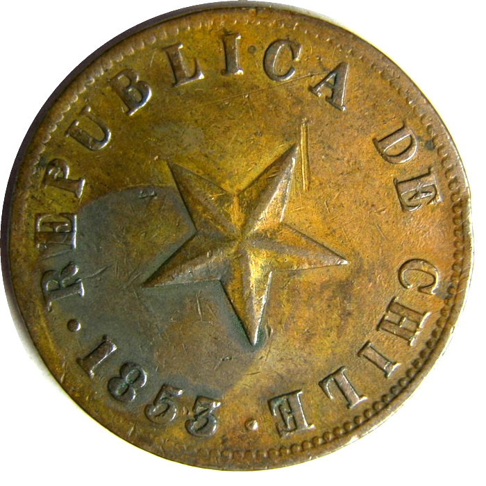 elf Chile 1 Centavo 1853  Star
