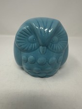 VTG Owl Piggy Bank Aqua Blue