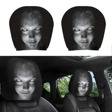 2x Halloween Headrest Cover Prank Horror Creepy Car Decor Seat Protector Scary