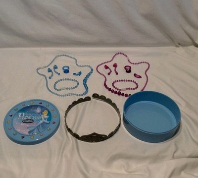 Cinderella Pretty Princess Game Parts Purple & Blue Jewelry Set Crown and Case