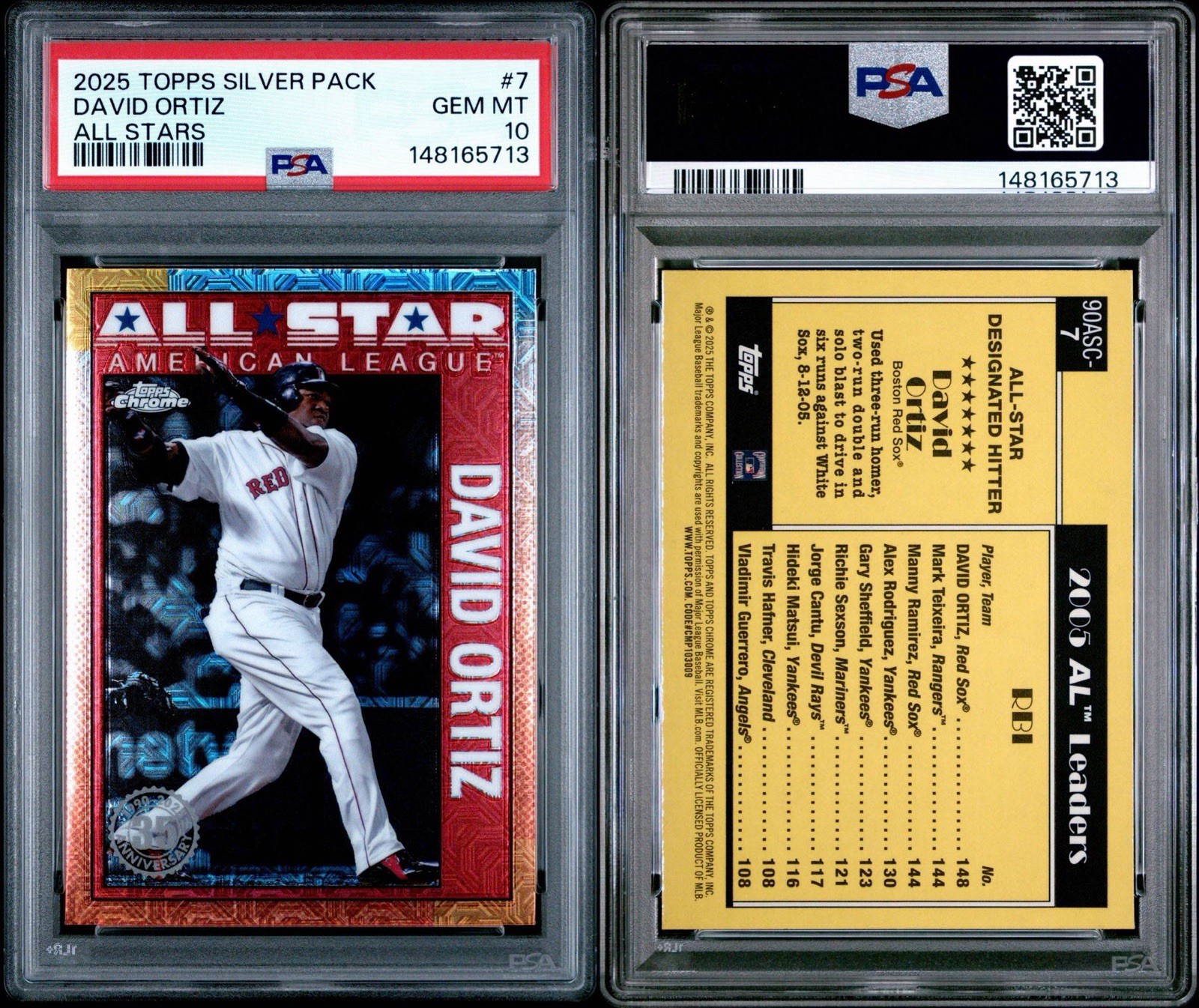 2025 Topps Series Two David Ortiz All-Star Silver Pack Mojo 90AS-7 PSA 10 view 3