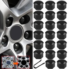 20 x COPRIBULLONI COPRI BULLONI DADI TAPPI  RUOTE AUTO UNIVERSALI NERO 17mm