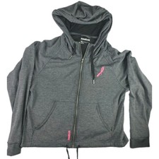 WOMEN REEBOK CHARCOAL DARK GRAY ZIP UP HOODIE MEDIUM. GREAT CONDITION