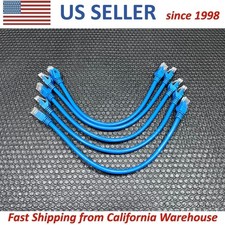 Lot of 5 Cat 6 UTP Ethernet Cable Booted 4 Pair 24 AWG Copper 1' Feet 12" Inch