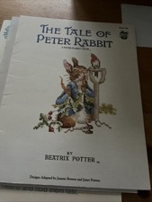 Vintage Peter Rabbit Cross Stitch Green Apple Pattern Book Beatrix Potter RARE