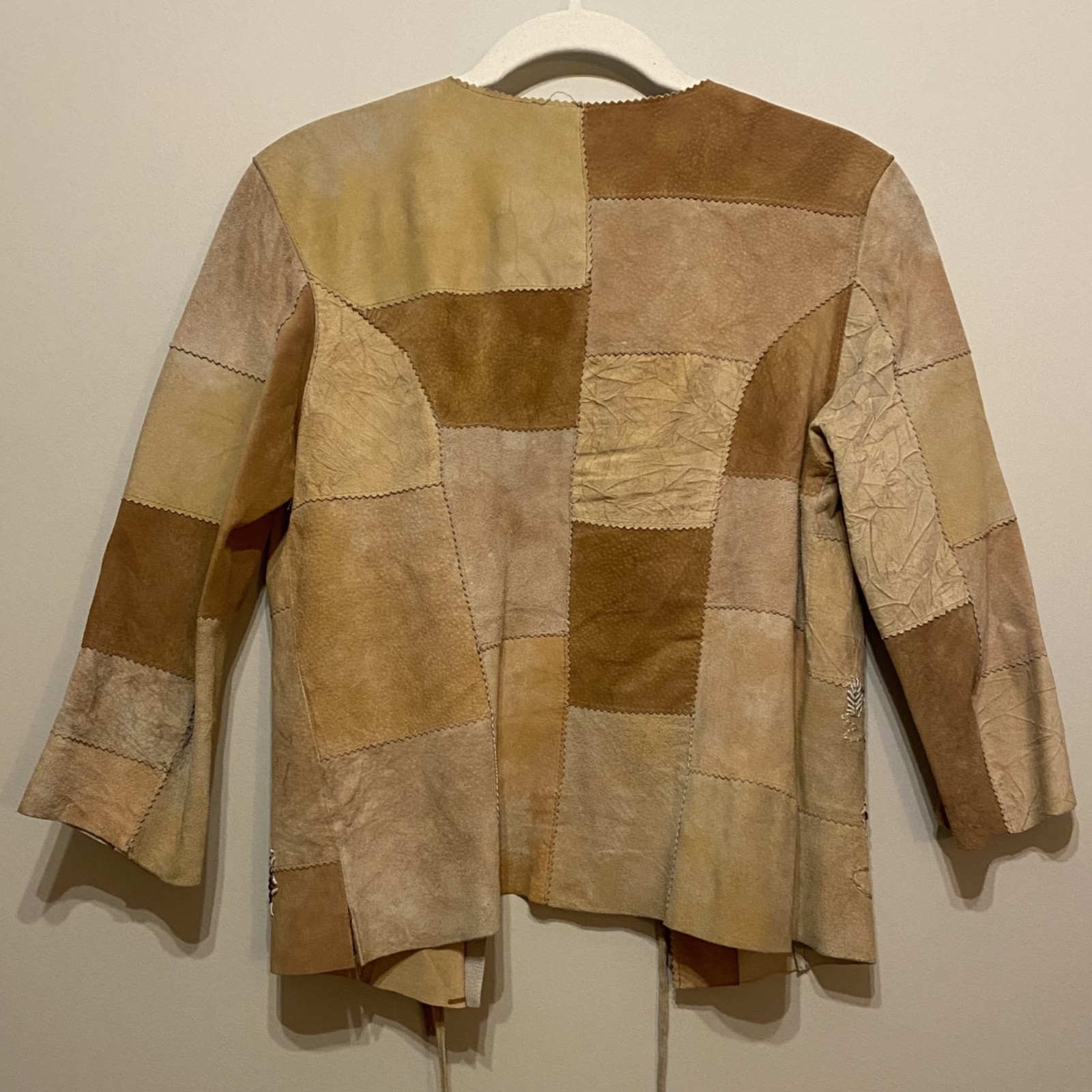 Vintage Patchwork Embroidered Leather Women's Shi… - image 2