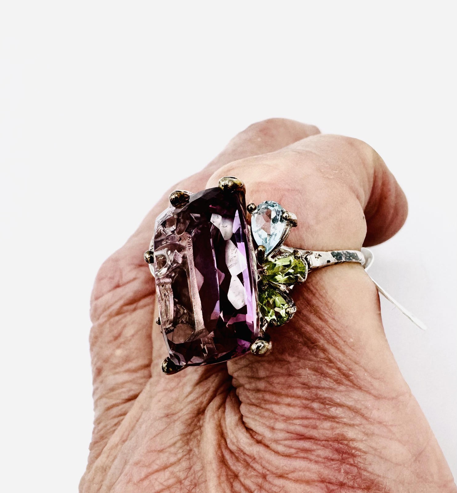 Large Amethyst statement ring - - image 3