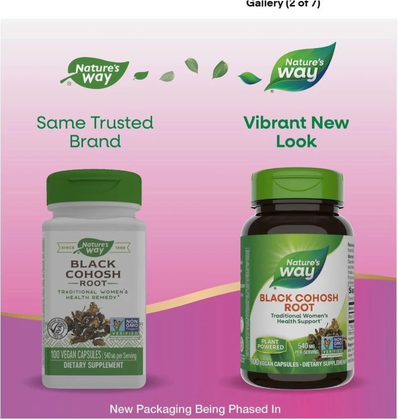 Cápsulas veganas de raíz de cohosh negro Nature's Way - Exp. 8/2029 Foto 2 de 3