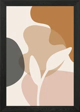 Abstract Floral Art with Neutral To Framed Wall Art Poster Canvas Print Picture