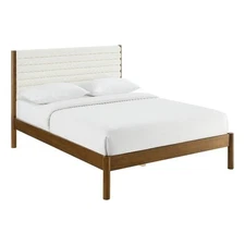 Olea Full Platform Bed in Feather Walnut
