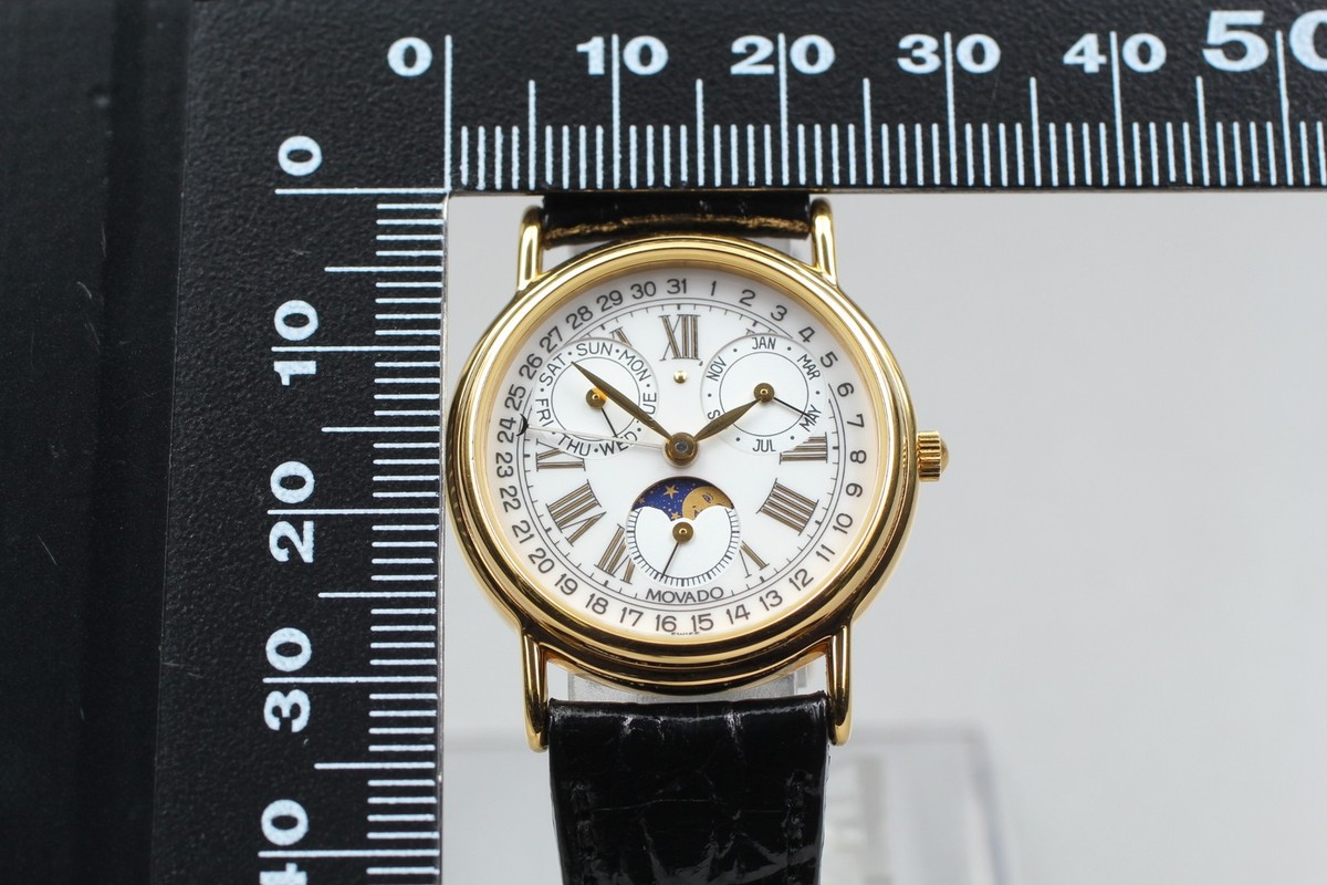 モバード トリプルデート ムーンフェイス87-03-822 Vintage Movado 87-03-822 Moon Phase Watch 7 Jewels Triple