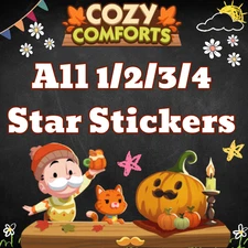 All Sticker Available 🌸 Monopoly_Go Cozy Comforts 🌸 Sticker all  1/2/3/4 Stars