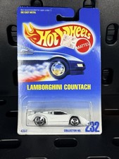 1991 Hot Wheels Lamborghini Countach White Collector #232 box3  