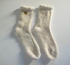 Womens Soft Cozy Fuzzy Polyester Socks One Size Fits Most, Cream