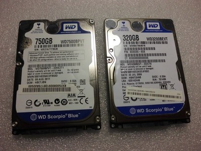 2 X 2,5''WD Festplatten 750GB-320GB Formatiert