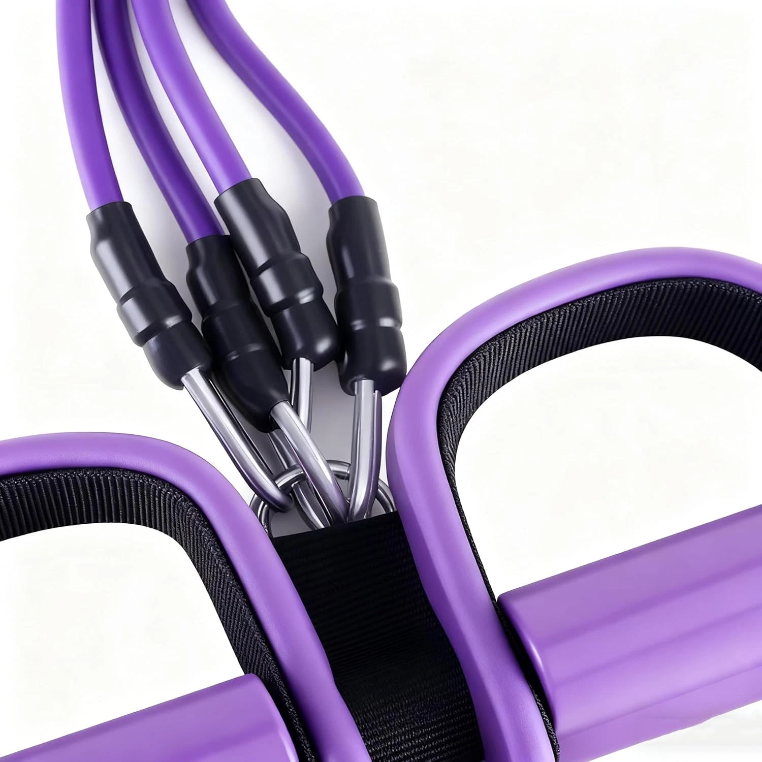 Upgrade 4-Tube Pedal Ankle Puller Resistance Bands Two Extra Handles Band Unisex