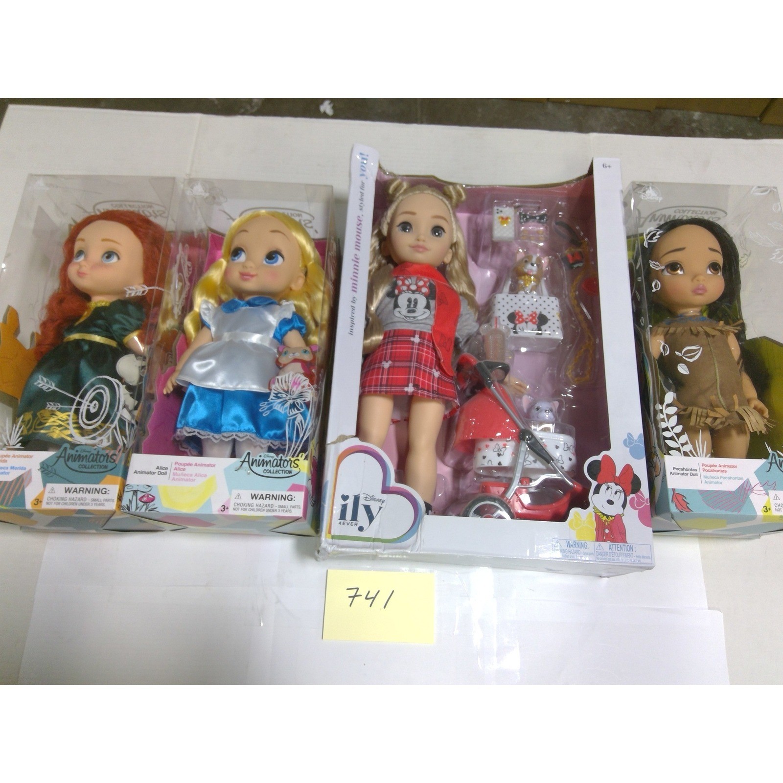 Disney Animators ily 4EVER Doll Lot Merida Alice Pocahontas Minnie NEW