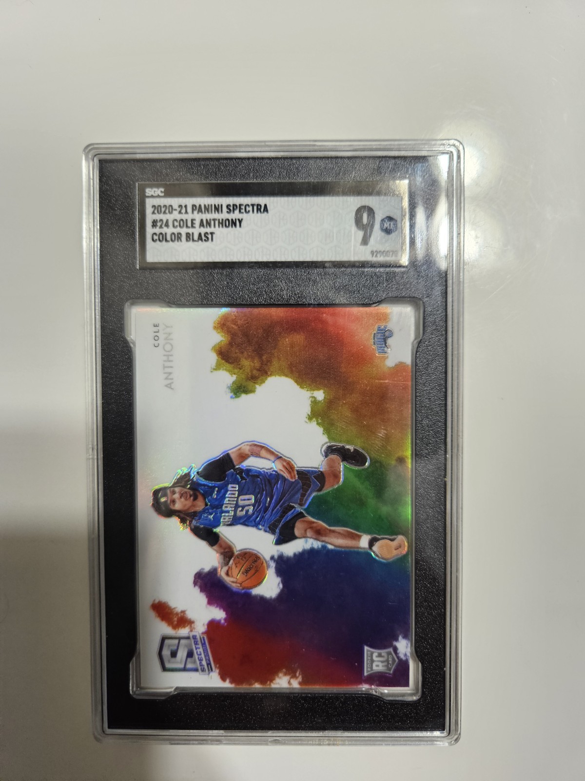 2020-21 Panini Spectra Color Blast #24 Cole Anthony Rookie RC SGC 9 SSP CASE HIT
