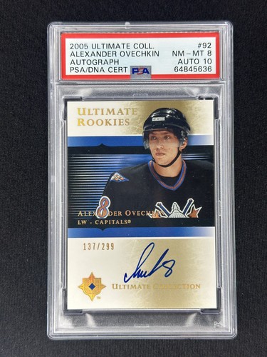 ALEXANDER OVECHKIN 2005 Ultimate Collection #92 Rookie AUTO /299 PSA 8 Capitals