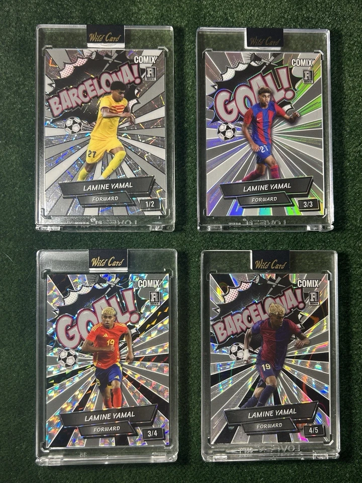 Lamine Yamal Rookie - Lote de 4 tarjetas de /2, /3, /4, /5 insertos - Comodín 2024 🔥 Foto 2 de 4