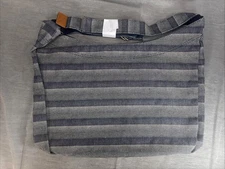 New Thirty-One Retro Metro Crossbody Bag Purse Tote Weave Stripe Blue