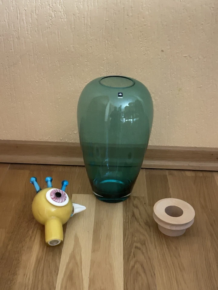 Leonardo Vase Papageno 45 cm Türkis - Glasvase mundgeblasen Unikat Dekovase - Bild 4 von 4