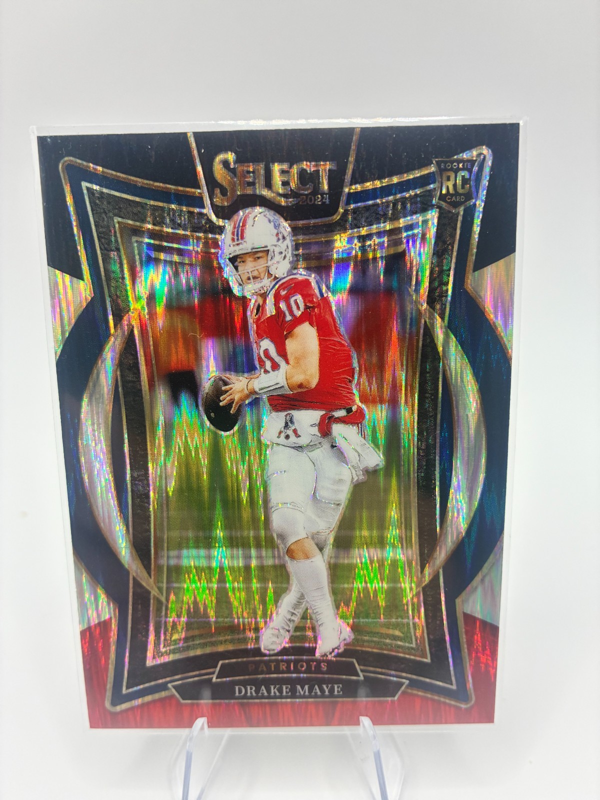 2024 Select - Concourse Drake Maye #27 Red & Blue Shock Prizm (RC) COLOR MATCH!