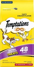 Temptations Cat Treats Classic Crunchy and Soft, Tasty Chicken Flavor 48 oz. Bag