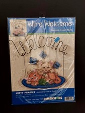 NEW 1999 Dimensions Kitty Pranks Cross Stitch Picture Kit 9.5 x9.5 NIP