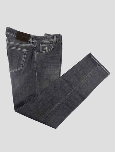NEW LUIGI BORRELLI DARK GRAY COTTON EA JEANS US 34 - EU 50 LBJZ28 - Picture 1 of 3