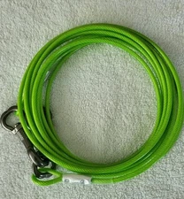 15 Ft Dog Tie Out Cable, Dog Leash Heavy Duty Tie Out Cable Green