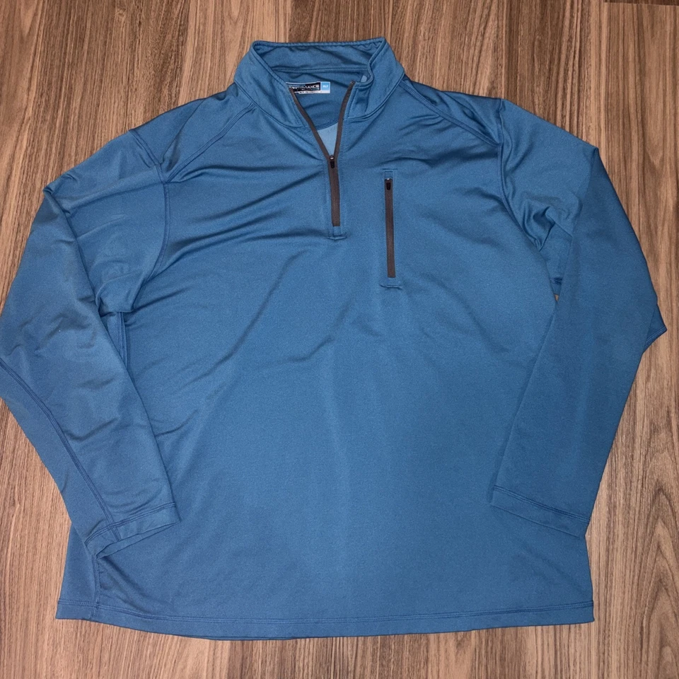 Pullover Roundtree & Yorke 1/4 Cremallera Para Hombres XLT Alto Rendimiento Golf Cuello Simulado Foto 2 de 4