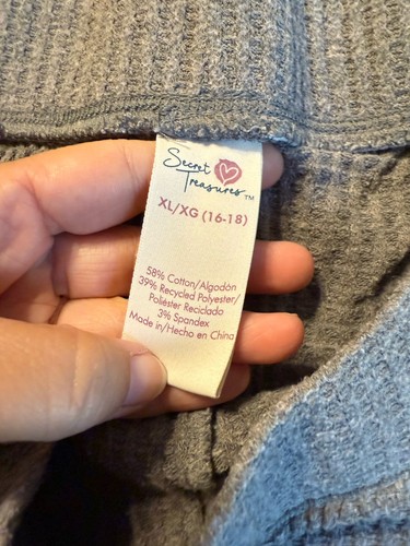 Secret Treasures Jogger Pants Women XL Waffle Knit Stretch Pocket Grey - Picture 7 of 9