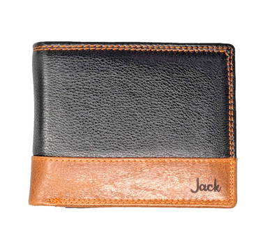 Jack Geldbörse personalisiert mit Gravur Namen, Herren RFID Leder Geldbörse Weihnachtsgeschenk