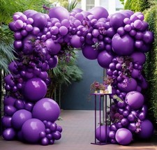 Dark Purple Balloons-Double Lavender Balloon Garland Different Sizes Latex De...