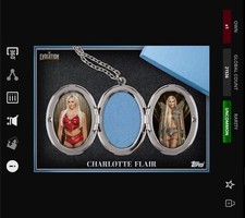 DIGITAL Topps WWE Slam 25 - EVOLUTION THEN & NOW MAT RELIC Blue CHARLOTTE FLAIR