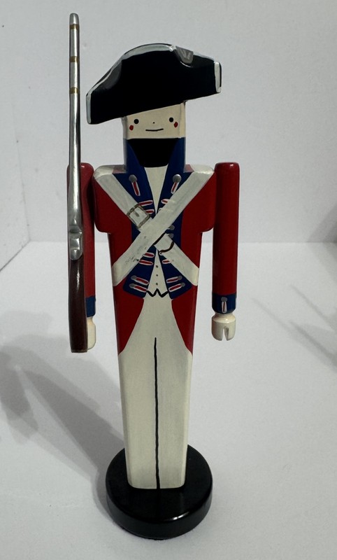 Patrick Jacobs Figurine Wooden Christmas Soldier Rifle HMS 7" + Tall