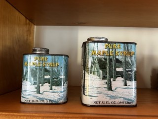 Lot Of 2 Vintage 1984 Pure Maple Syrup Tin New England Container Co. Swanton VT