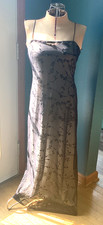 Rampage Woman's Sz. Med.Spag. Strap Long Black Print Overlay On Sand Glit.Lining