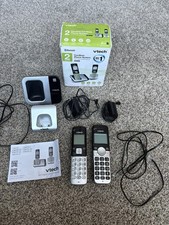 VTech CS6719-2 Cordless Phone 2 Handset Caller ID Backlit Display Silver