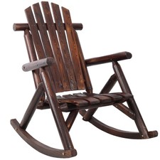 Wooden Porch Rocker Chair, Fir Log Rocking Chair, Patio Rockers for Outside