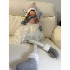 Sparkling Fairy Gnome Figurine with LED Lights Pink Hat White Tulle Skirt