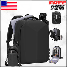 Hard Shell Camera Backpack For DSLR SLR Waterproof 15.6" Laptop Case W/ Cover