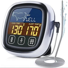 1pcs Digital Waterproof Meat Thermometer with Probe & Timer for BBQ & Oven - NEW