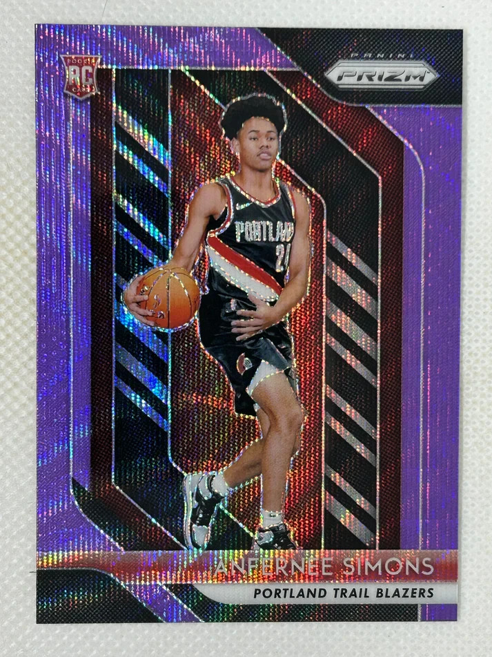 2018-19 Panini Prizm Purple Wave Rookie Card #61 Anfernee Simons