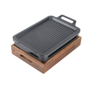 Tabletop Barbecue Grill Stick Proof Wooden Base Portable Alcohol Stove Compac ``