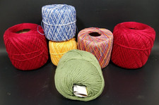 Lot of 6 Tatting  Crochet Thread Spools Assorted Colors  Sizes