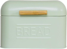 Kitchen Bread Bin Light Green Metal Food Storage Organizer BY Colcolo Dented